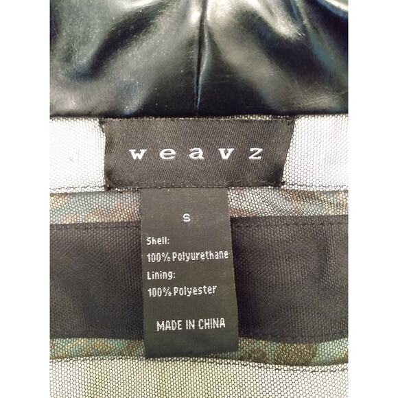 Weavz Striped Faux Leather Zip Front Jacket, Black & Off White, Size S - Picture 5 of 7